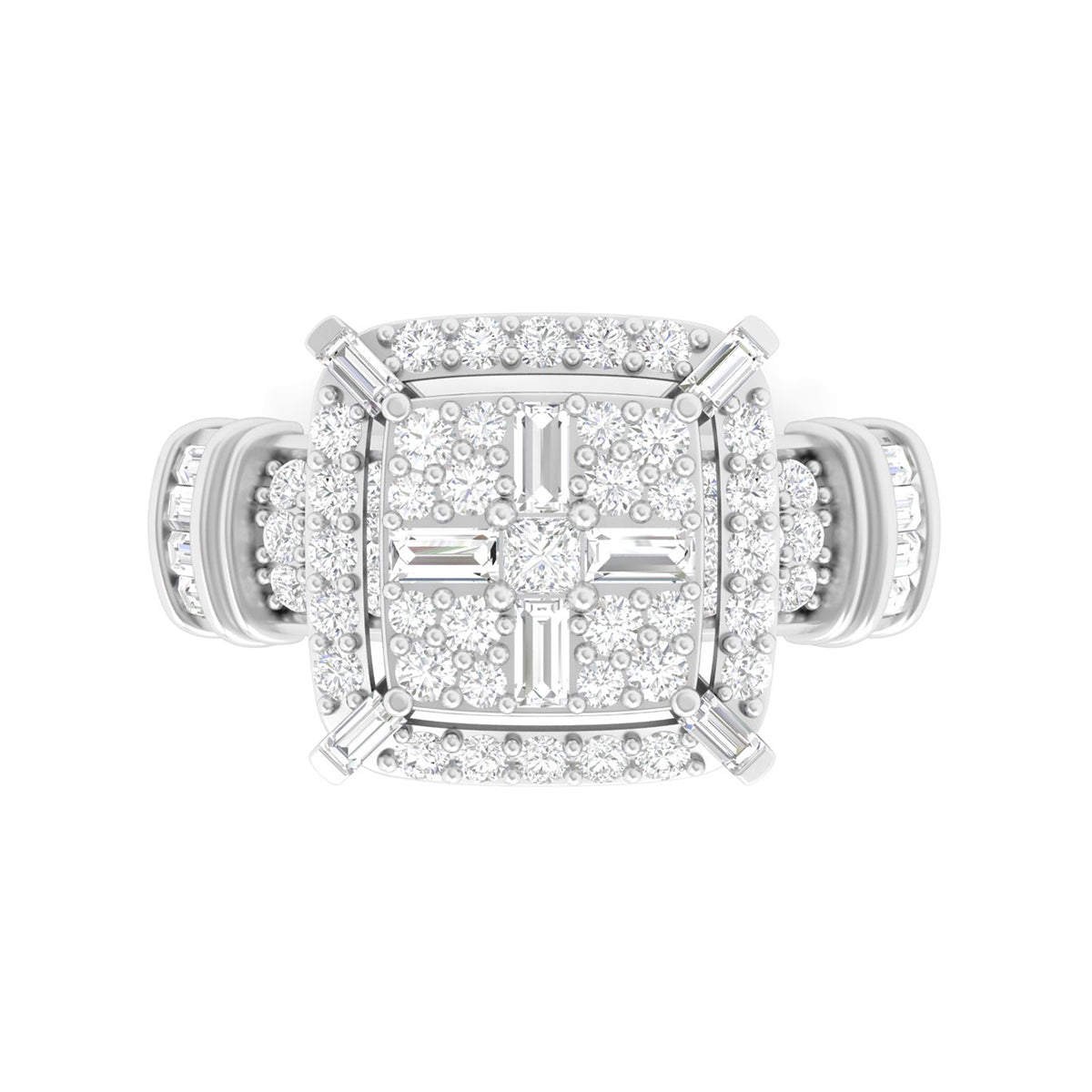 18KT White Gold With White Diamond Engagement Ring 0.73ct