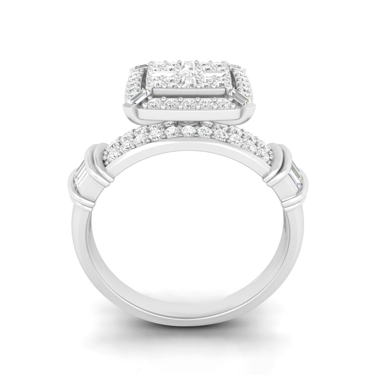 18KT White Gold With White Diamond Engagement Ring 0.73ct