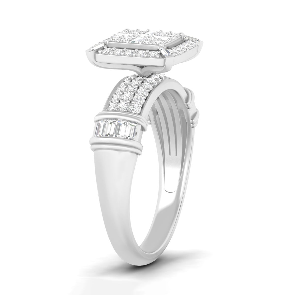18KT White Gold With White Diamond Engagement Ring 0.73ct