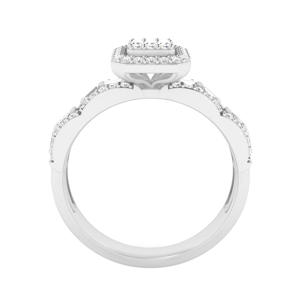 18KT White Gold With White Diamond Engagement Ring 0.54ct
