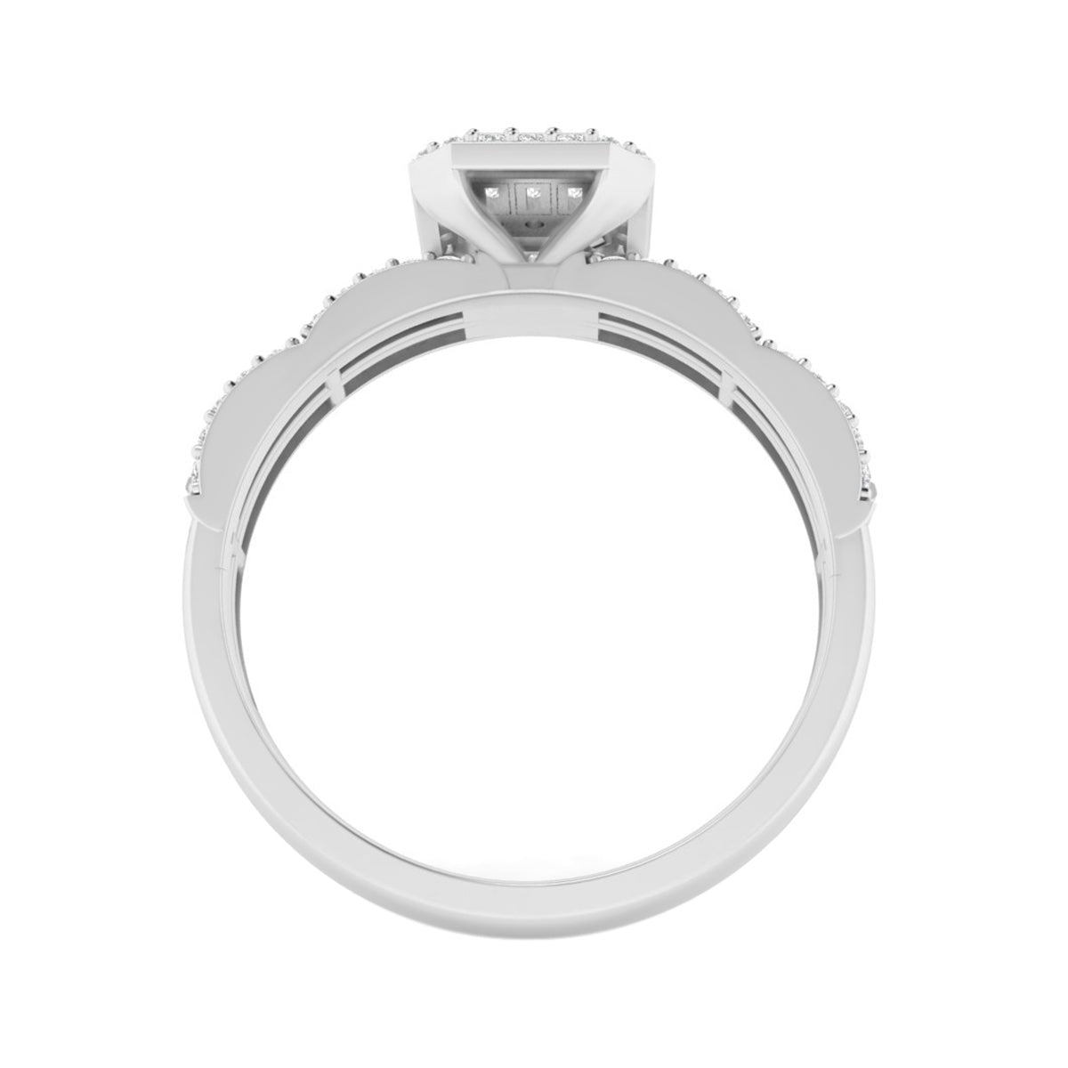 18KT White Gold With White Diamond Engagement Ring 0.54ct