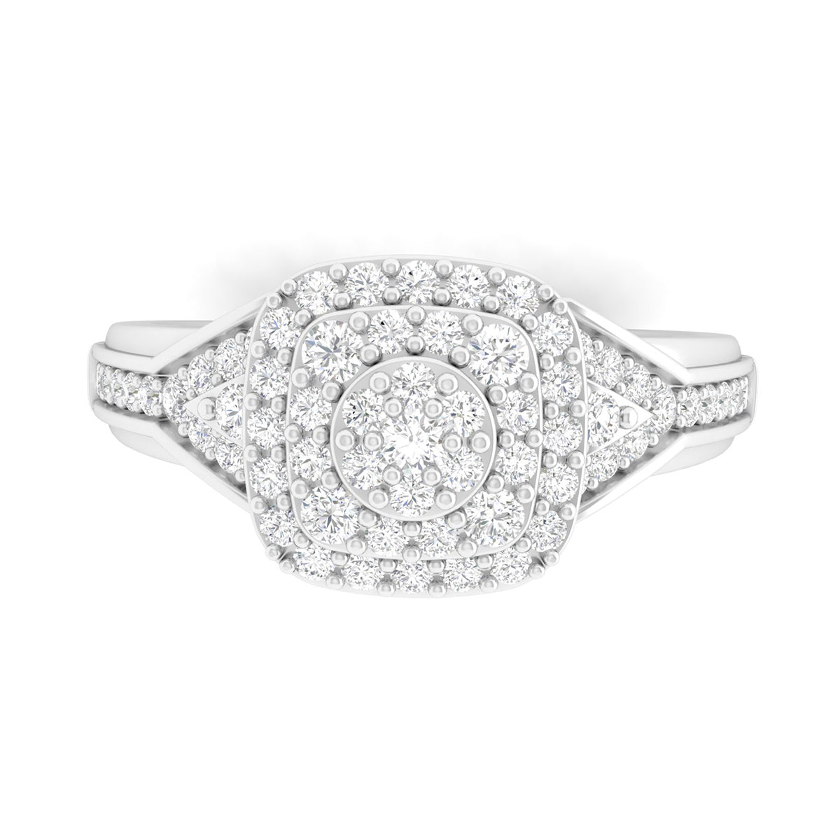 18KT White Gold With White Diamond Engagement Ring 0.49ct