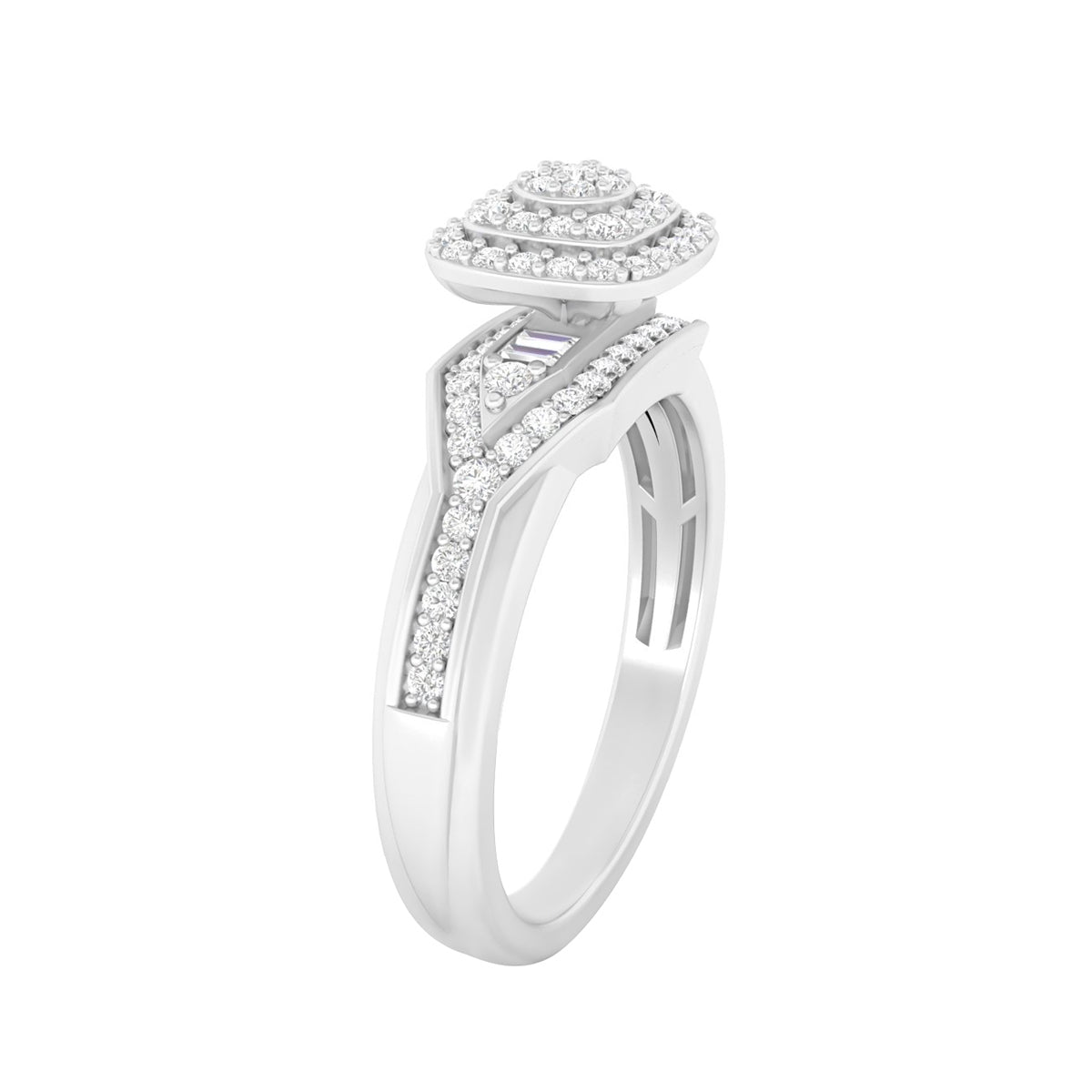 18KT White Gold With White Diamond Engagement Ring 0.49ct