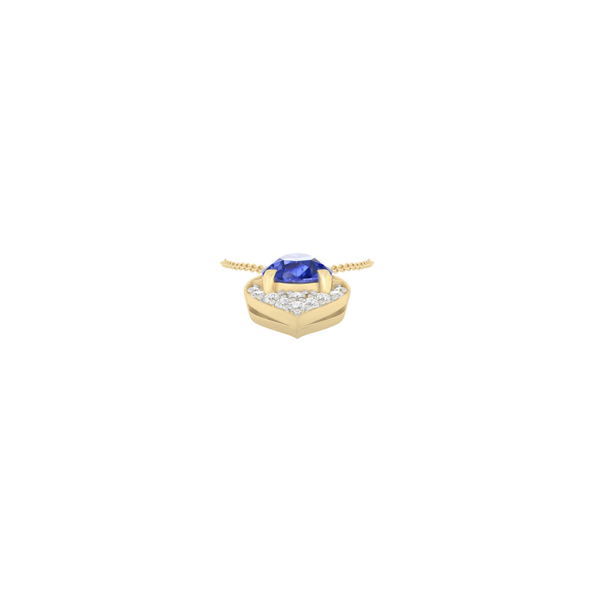 AA+ Tanzanite Pendant with White Diamond in 18Kt Gold 1.03cts
