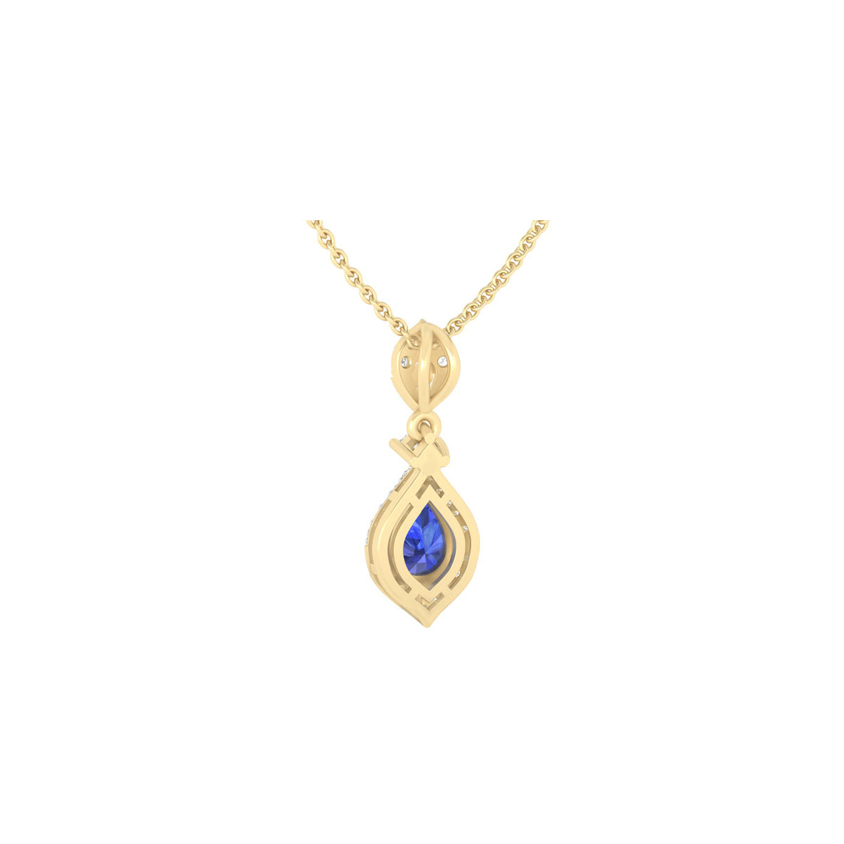 AA+ Tanzanite Pendant with White Diamond in 18Kt Gold 1.03cts