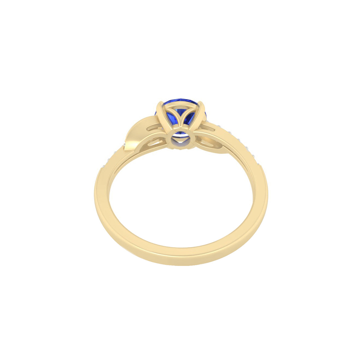 AA+ Tanzanite Ring with White Diamond in 18Kt Gold 1.65cts