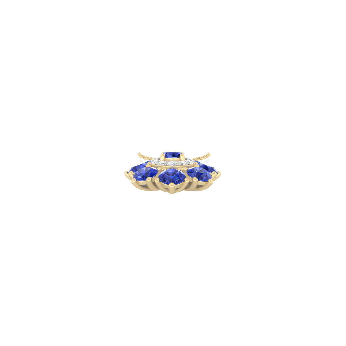 AA+ Tanzanite Pendant with White Diamond in 14Kt Gold 3.38cts