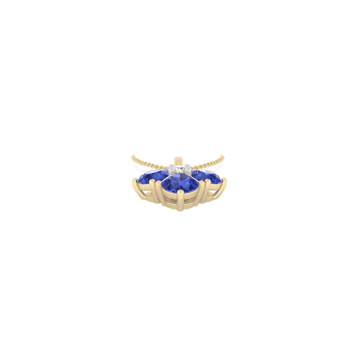 AA+ Tanzanite Pendant with White Diamond in 14Kt Gold 2.34cts