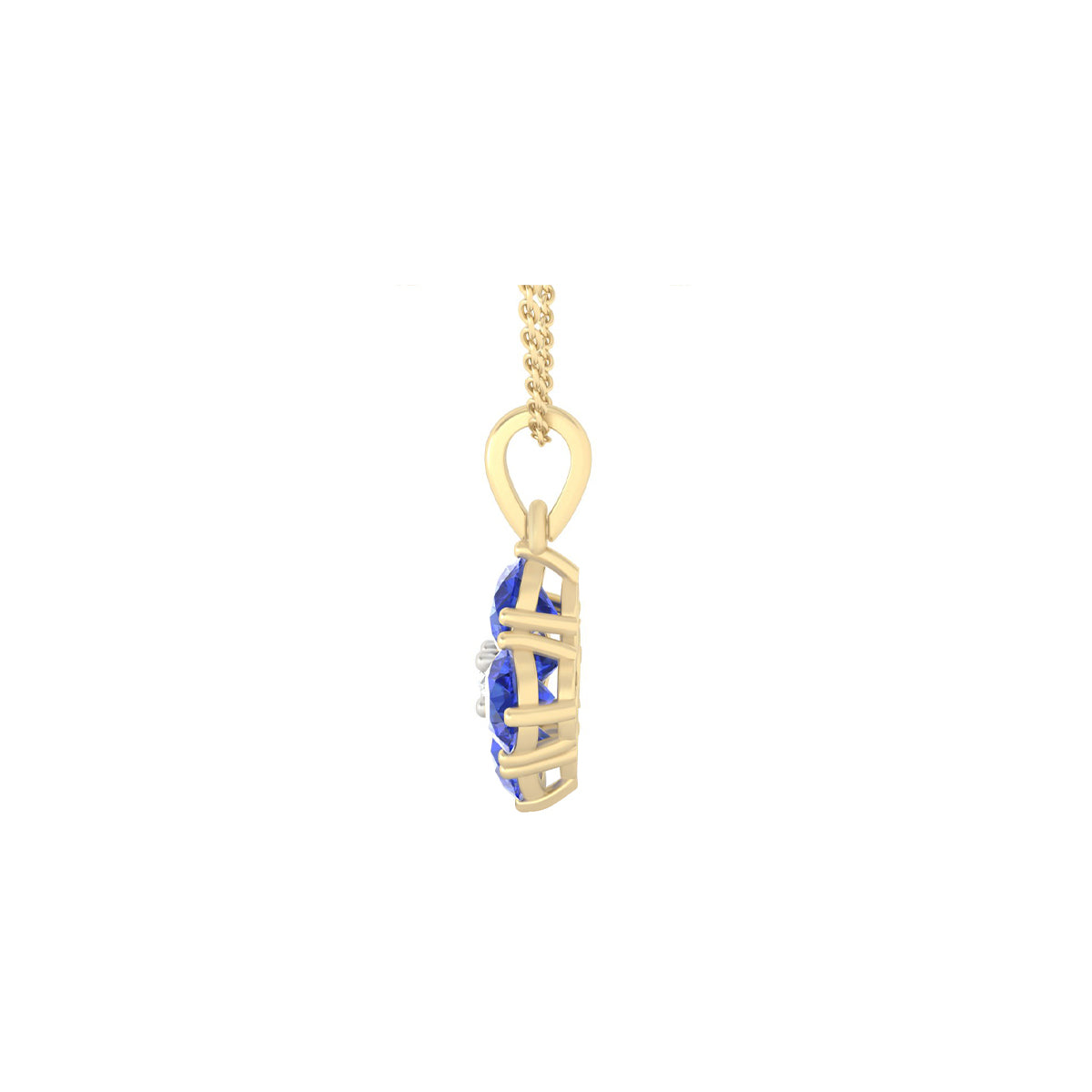 AA+ Tanzanite Pendant with White Diamond in 14Kt Gold 2.34cts