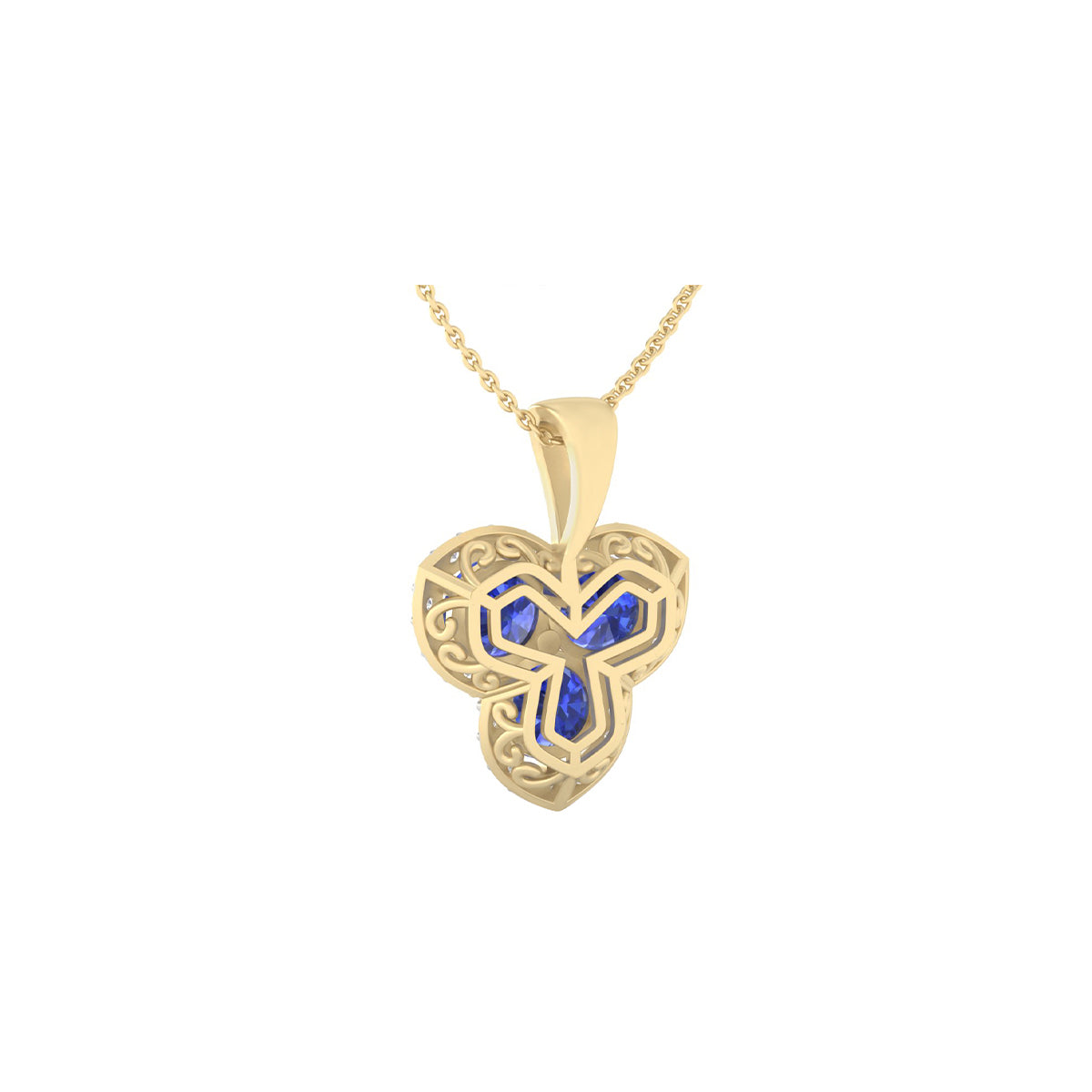 AA+ Tanzanite Pendant with White Diamond in 14Kt Gold 3.28cts