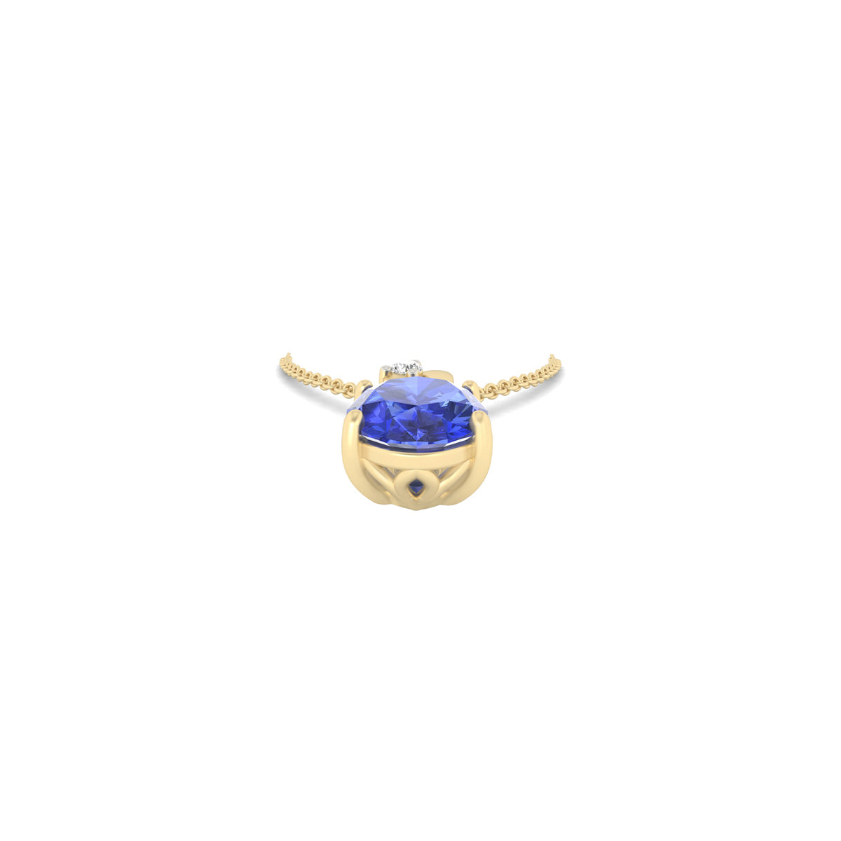 AA+ Tanzanite Pendant with White Diamond in 18Kt Gold 1.38cts
