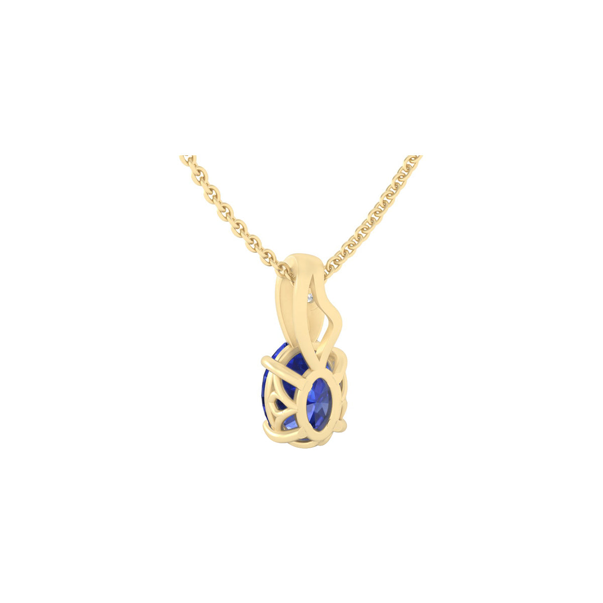 AA+ Tanzanite Pendant with White Diamond in 18Kt Gold 1.38cts
