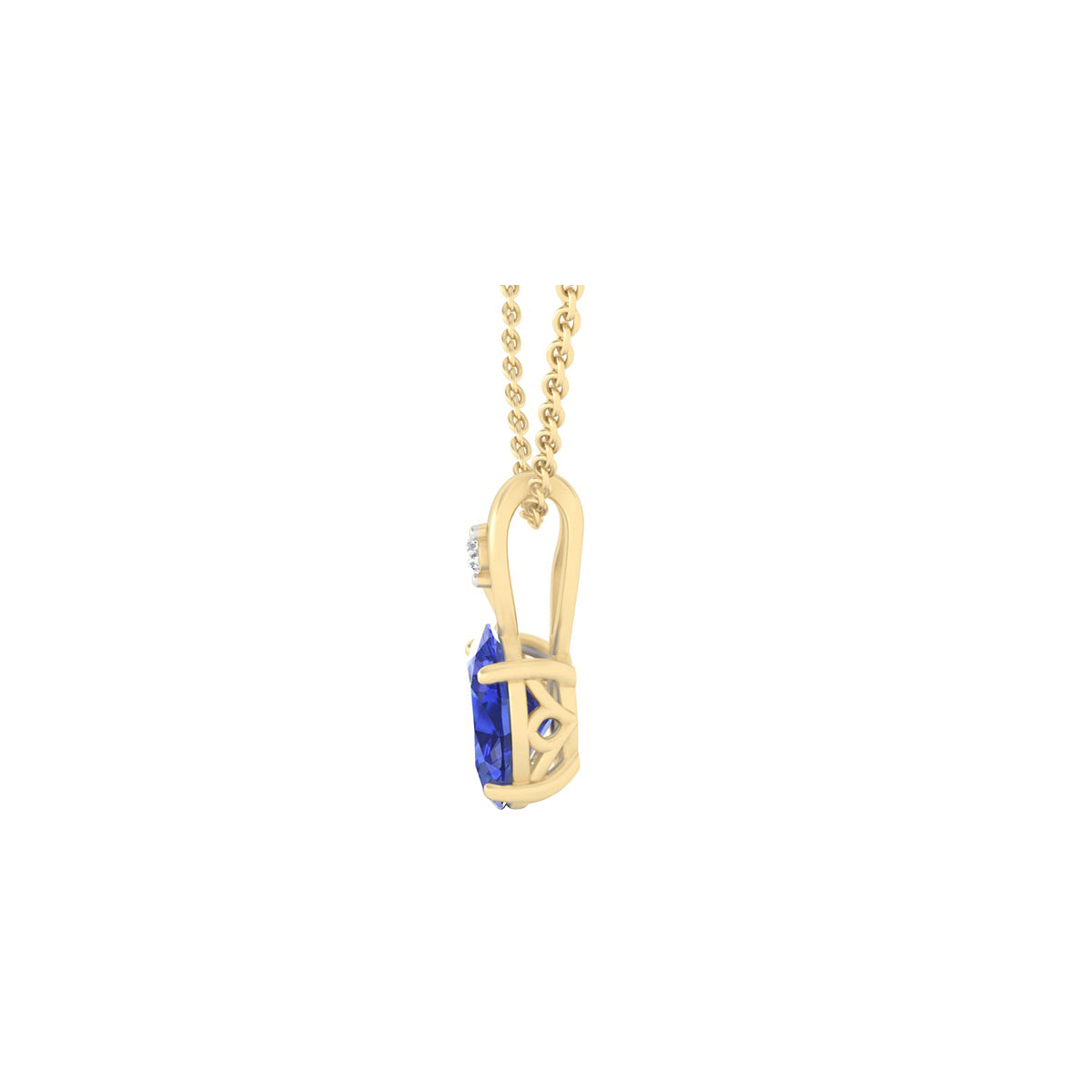 AA+ Tanzanite Pendant with White Diamond in 18Kt Gold 1.38cts