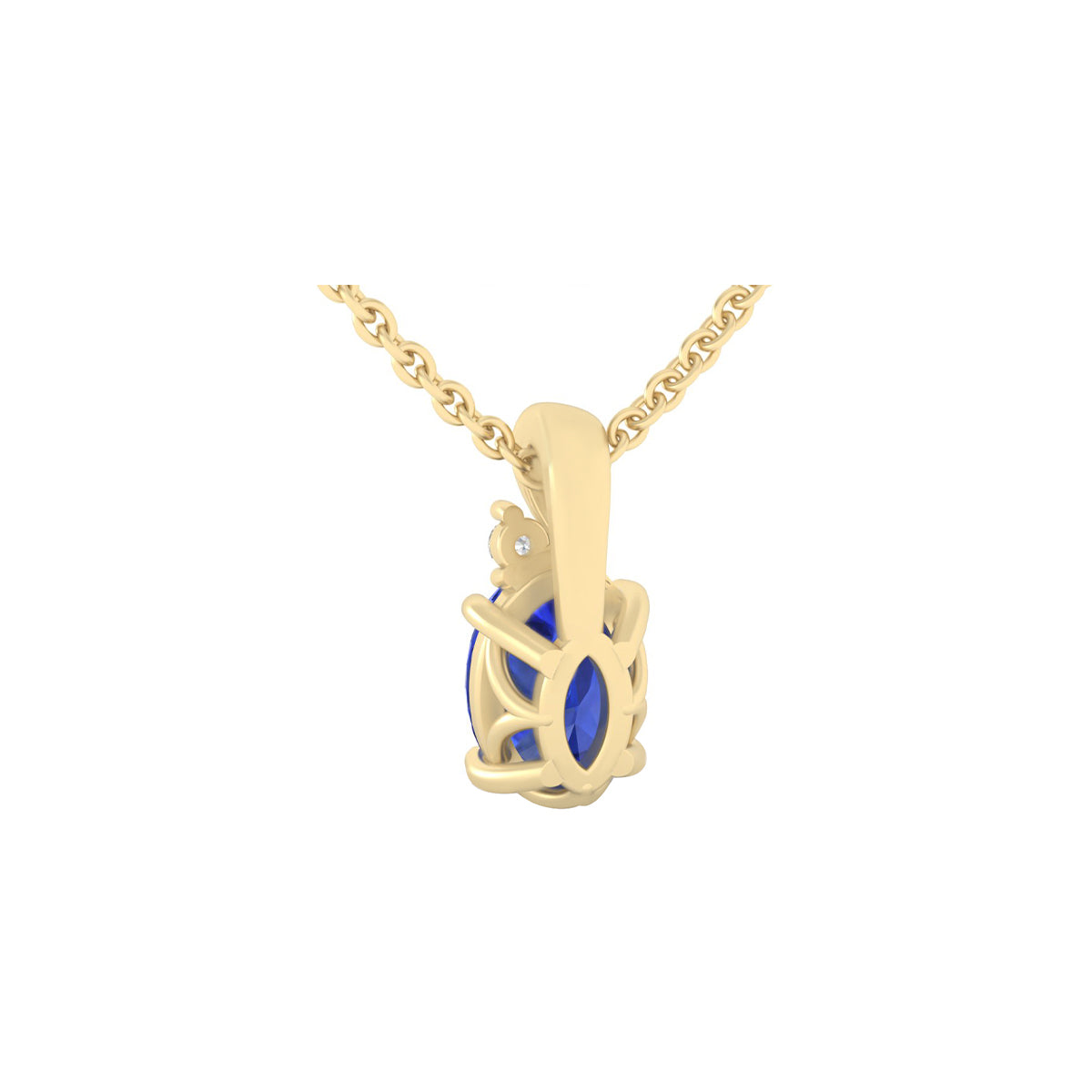 AA+ Tanzanite Pendant with White Diamond in 18Kt Gold 0.86cts