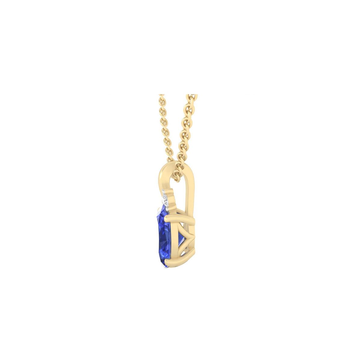 AA+ Tanzanite Pendant with White Diamond in 18Kt Gold 0.86cts
