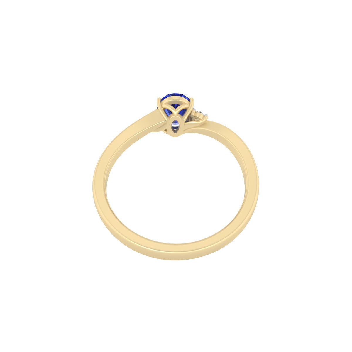 AA+ Tanzanite Ring with White Diamond in 18Kt Gold 0.89cts
