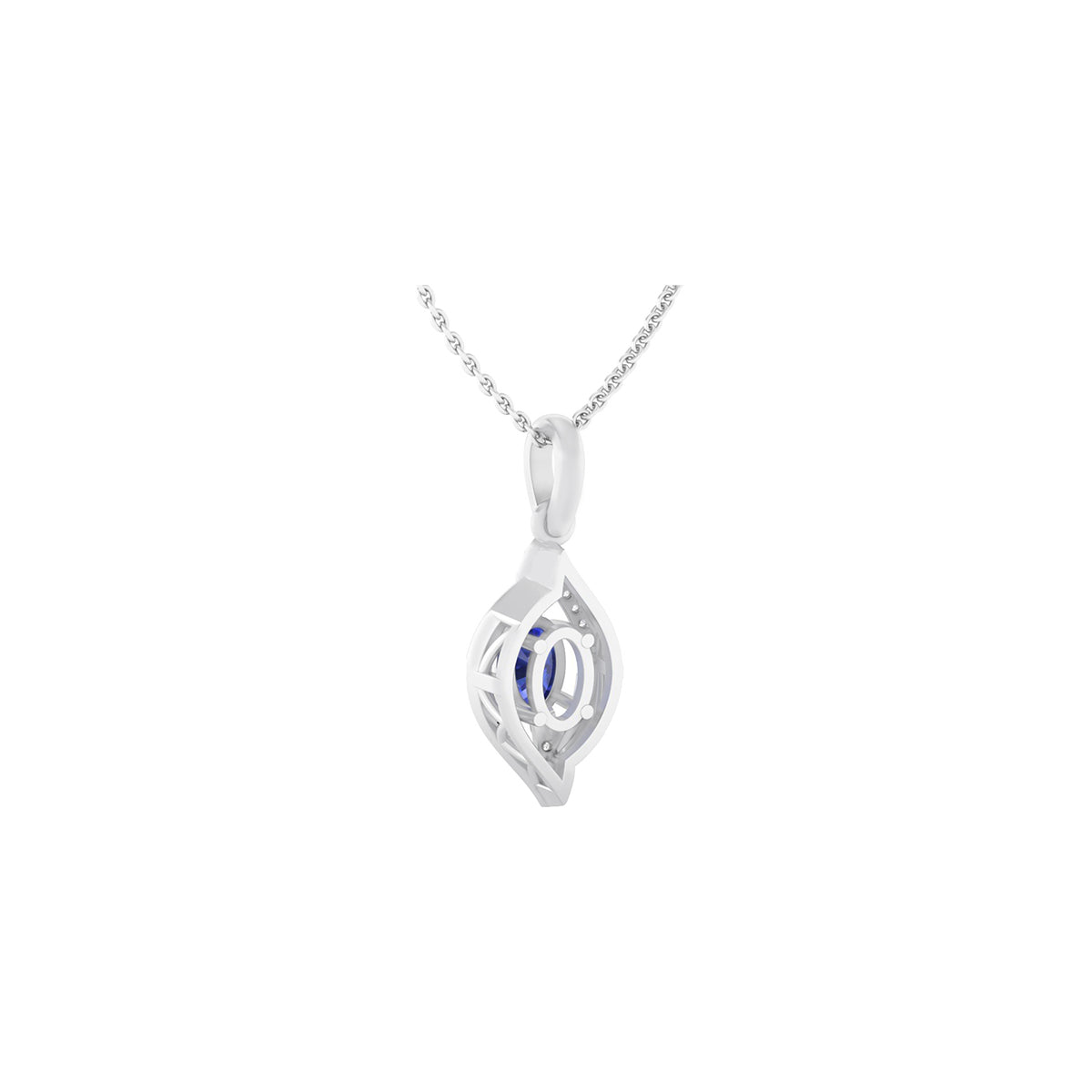 AA+ Tanzanite Pendant with White Diamond in 18Kt White Gold 0.58cts