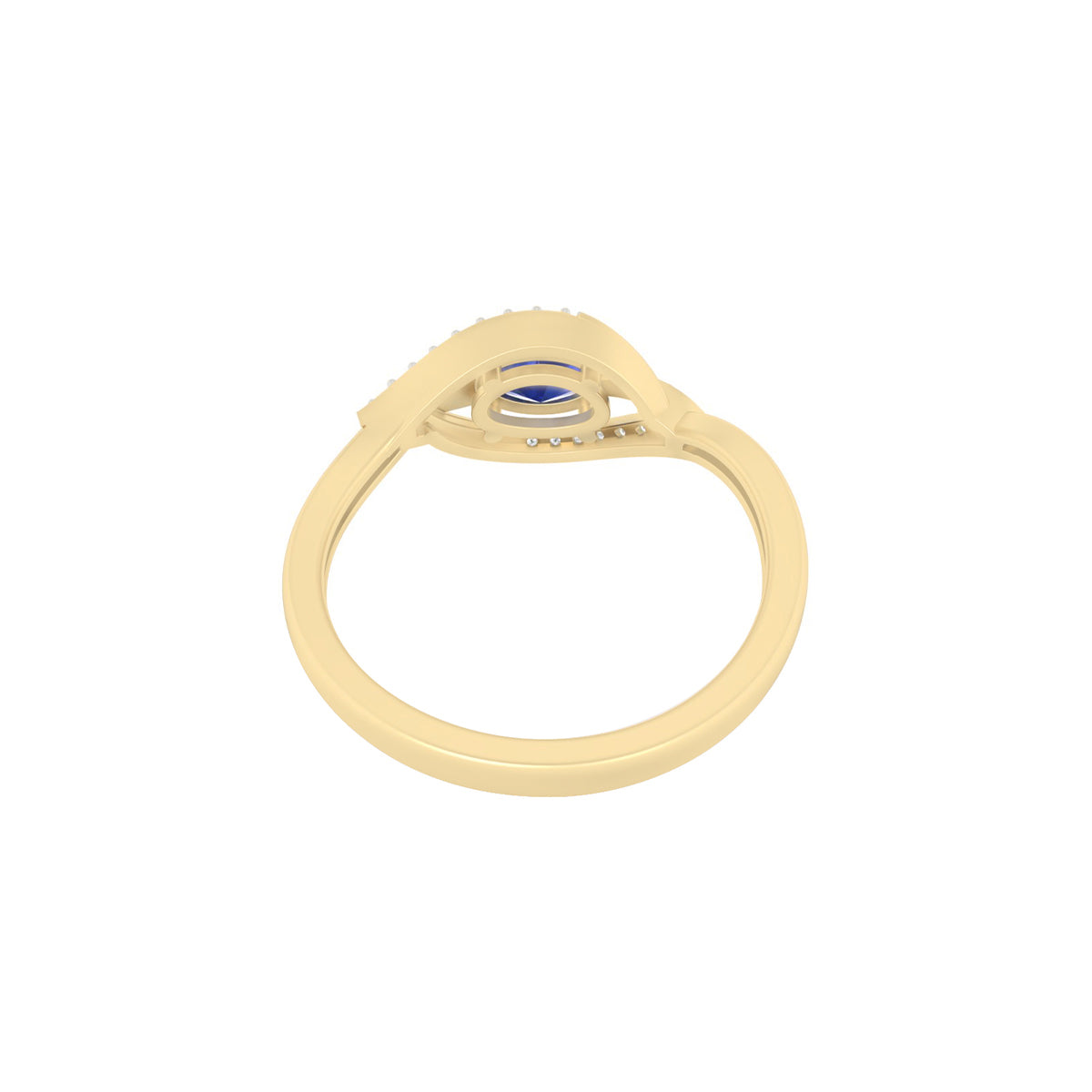 AA+ Tanzanite Ring with White Diamond in 18Kt Gold 0.58cts