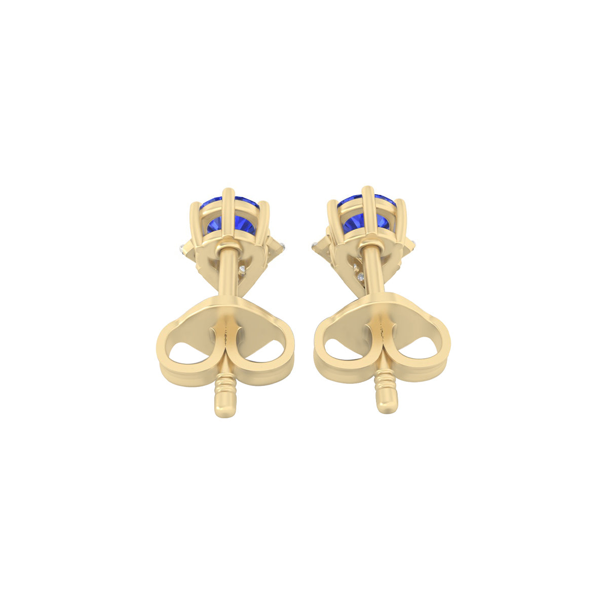 AA+ Tanzanite Stud Earrings with White Diamond in 18Kt Gold 0.80cts