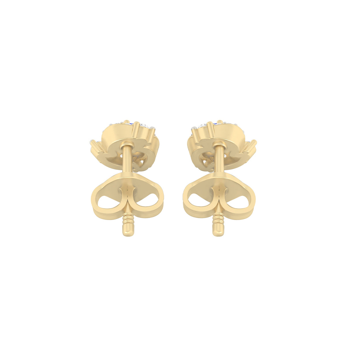 AA+ Tanzanite Stud Earrings with White Diamond in 18Kt Gold 0.91cts