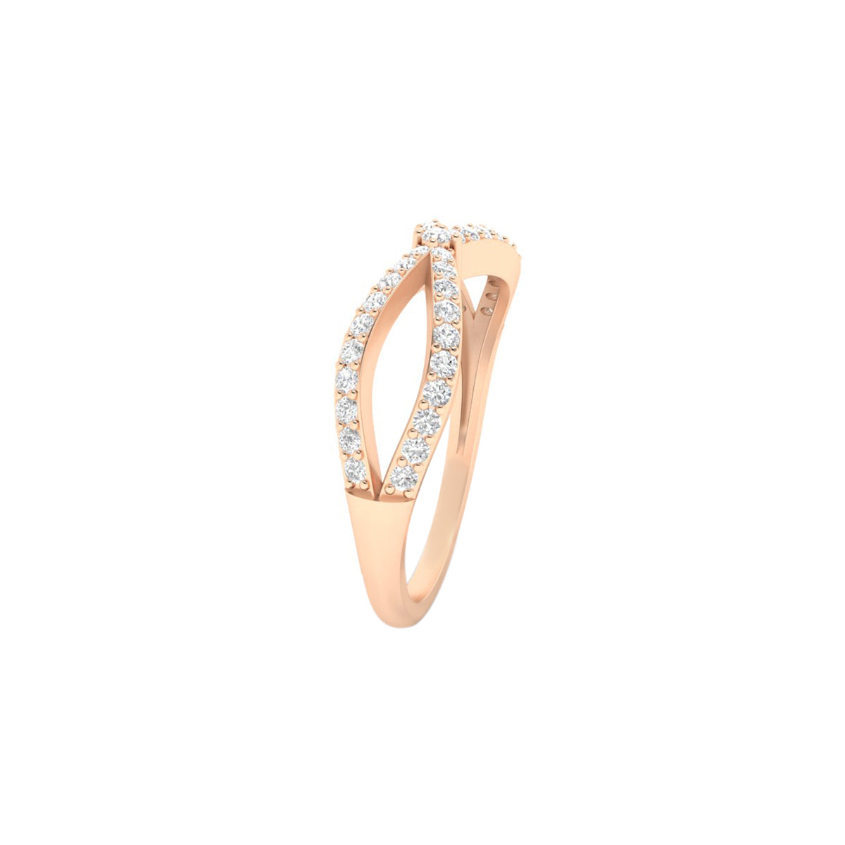 18KT Rose Gold with White Diamond Ring 0.36ct