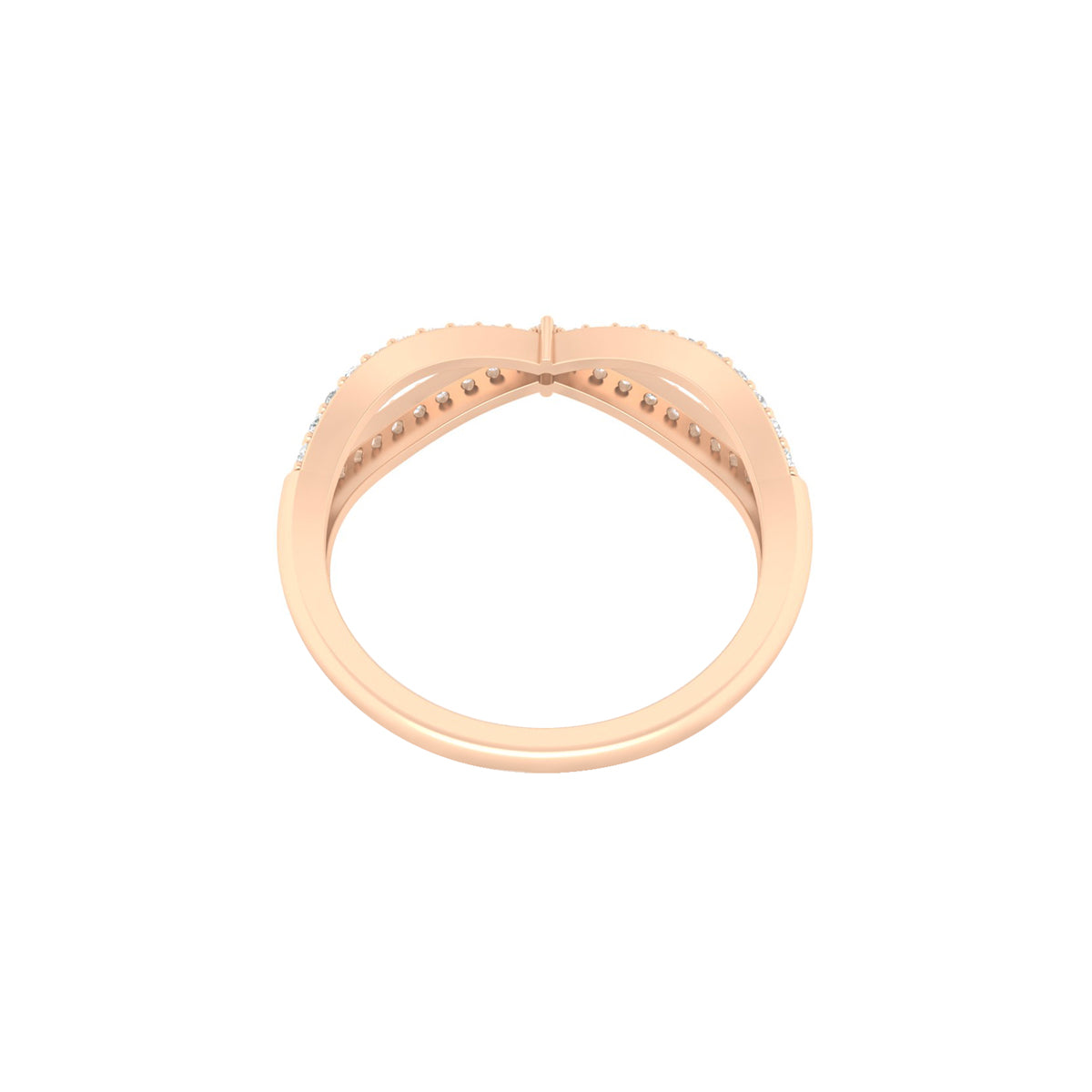 18KT Rose Gold with White Diamond Ring 0.36ct