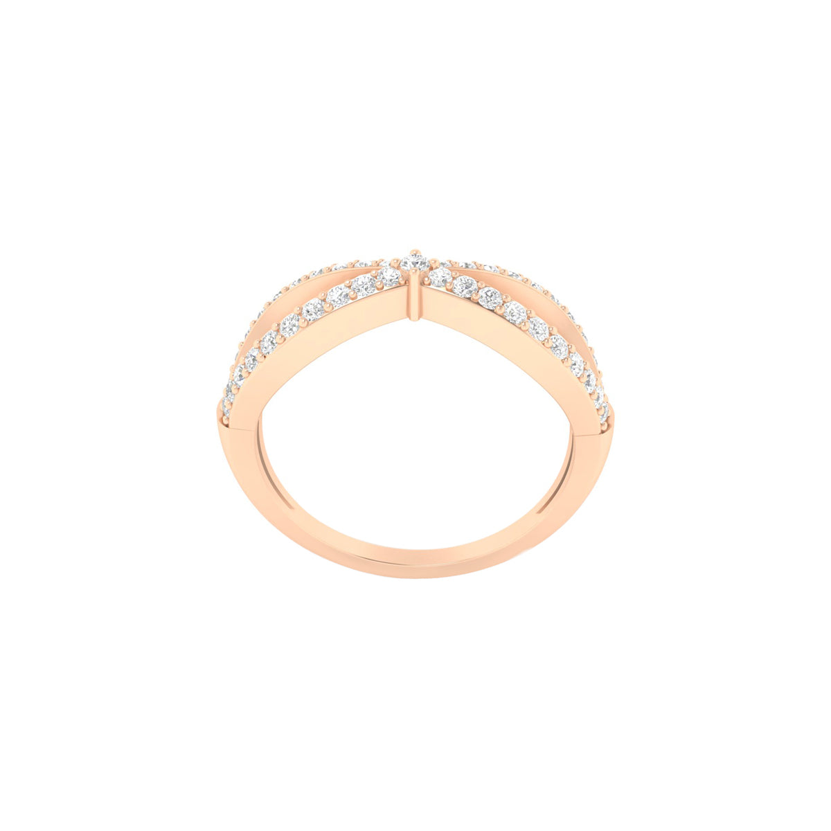 18KT Rose Gold with White Diamond Ring 0.36ct