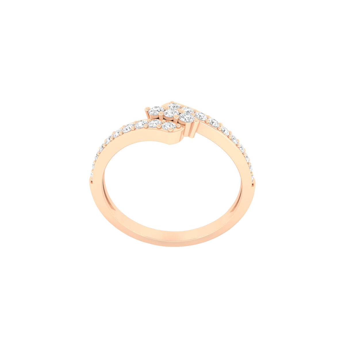 18KT Rose Gold with White Diamond Ring 0.28ct