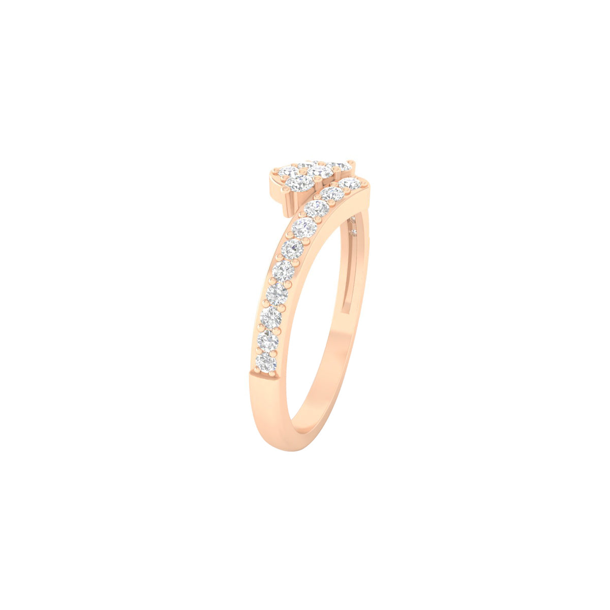 18KT Rose Gold with White Diamond Ring 0.28ct