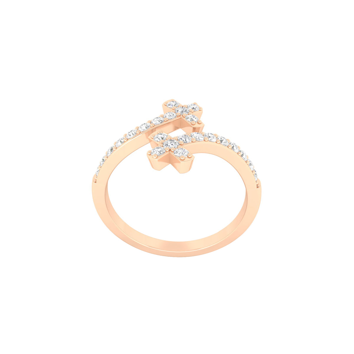 18KT Rose Gold with White Diamond Ring 0.35ct