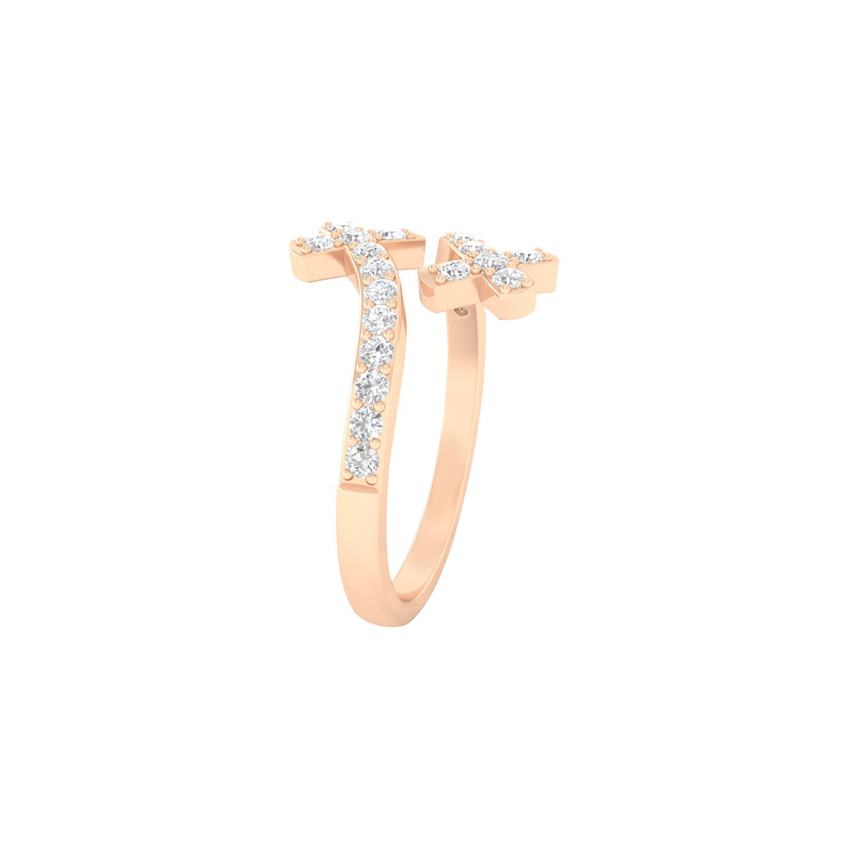 18KT Rose Gold with White Diamond Ring 0.35ct