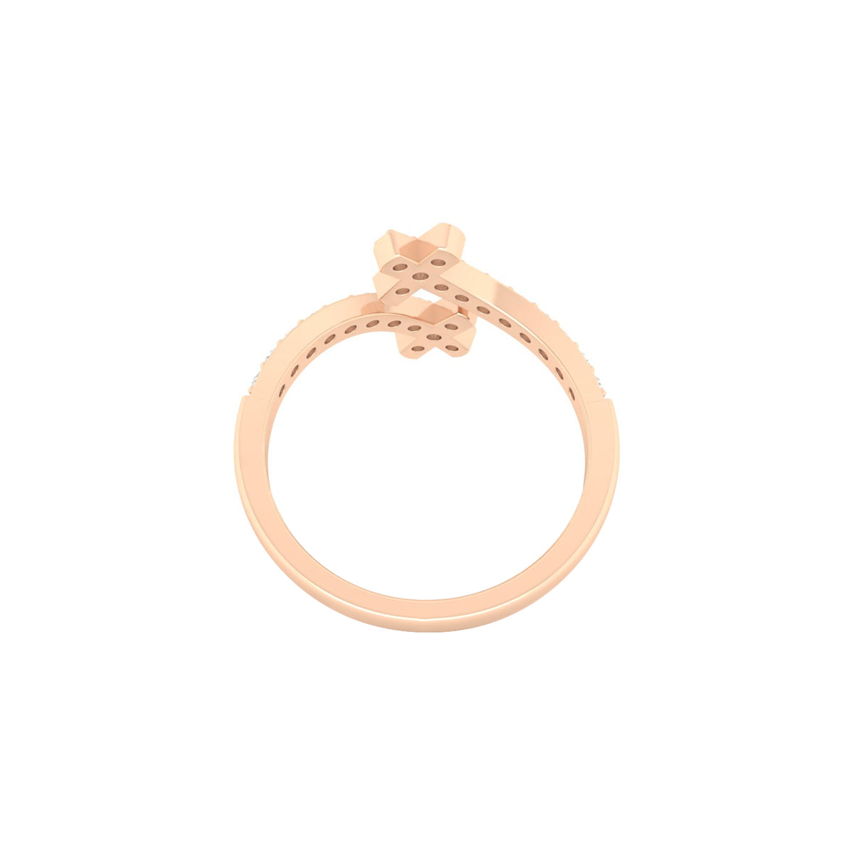 18KT Rose Gold with White Diamond Ring 0.35ct