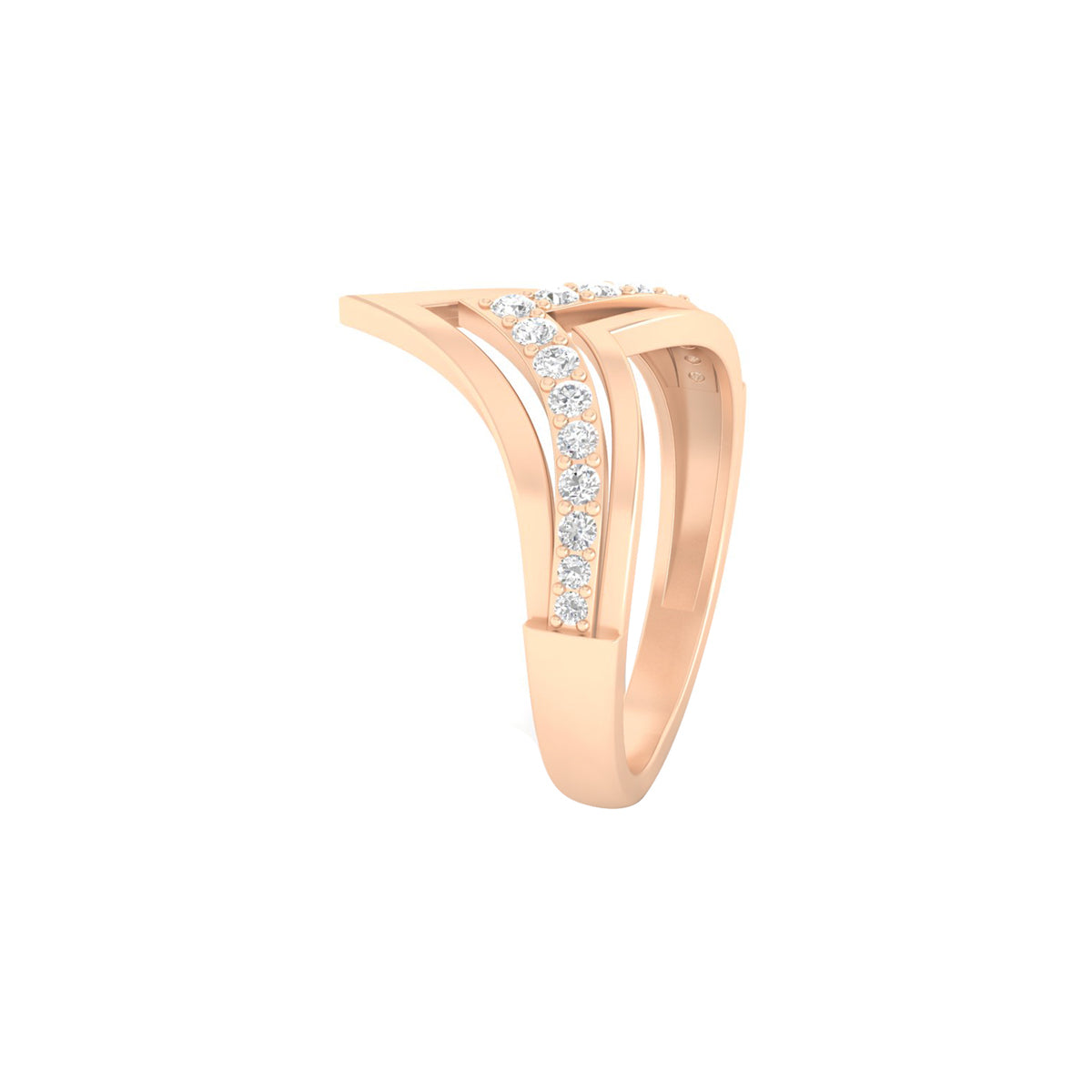 18KT Rose Gold with White Diamond Ring 0.30ct
