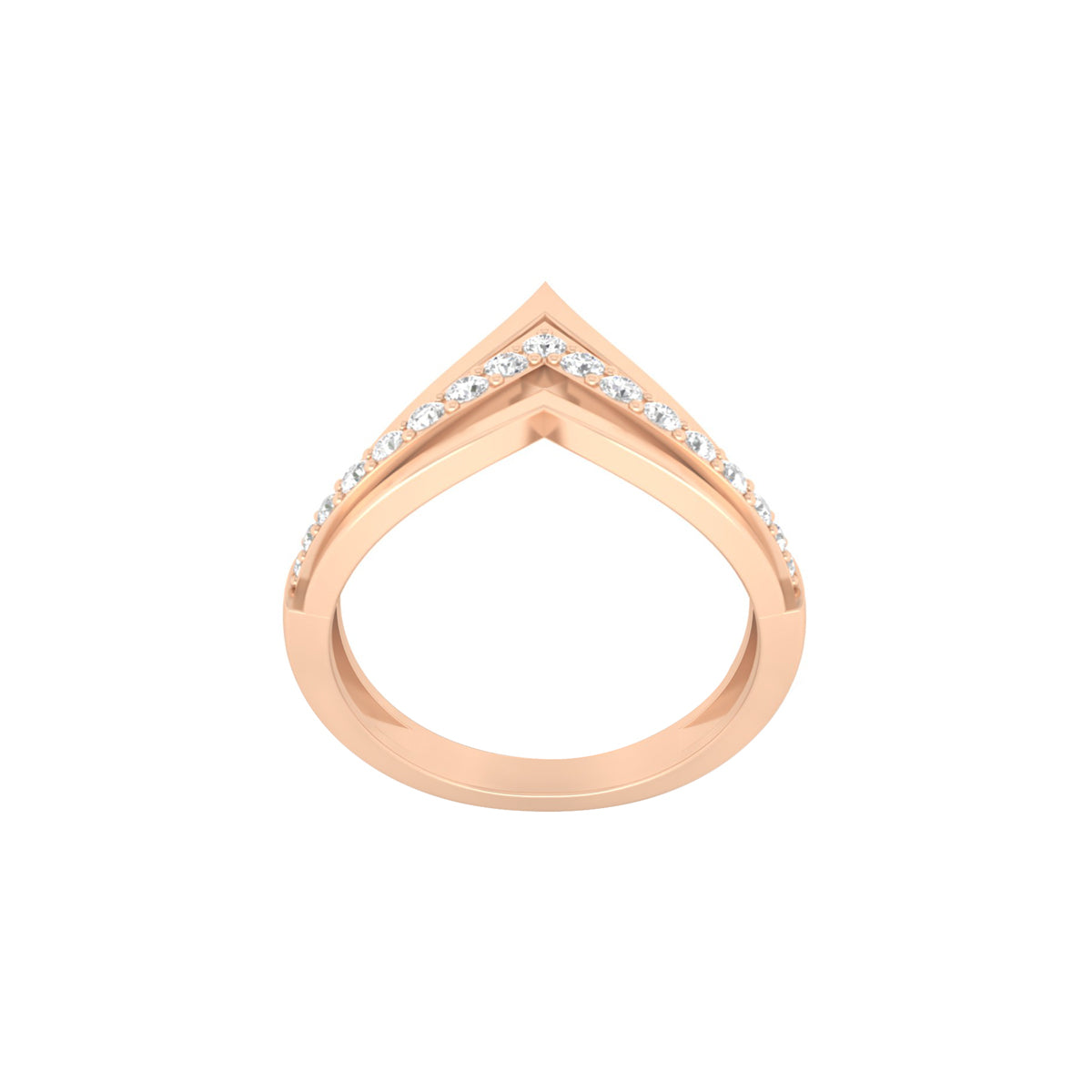 18KT Rose Gold with White Diamond Ring 0.30ct