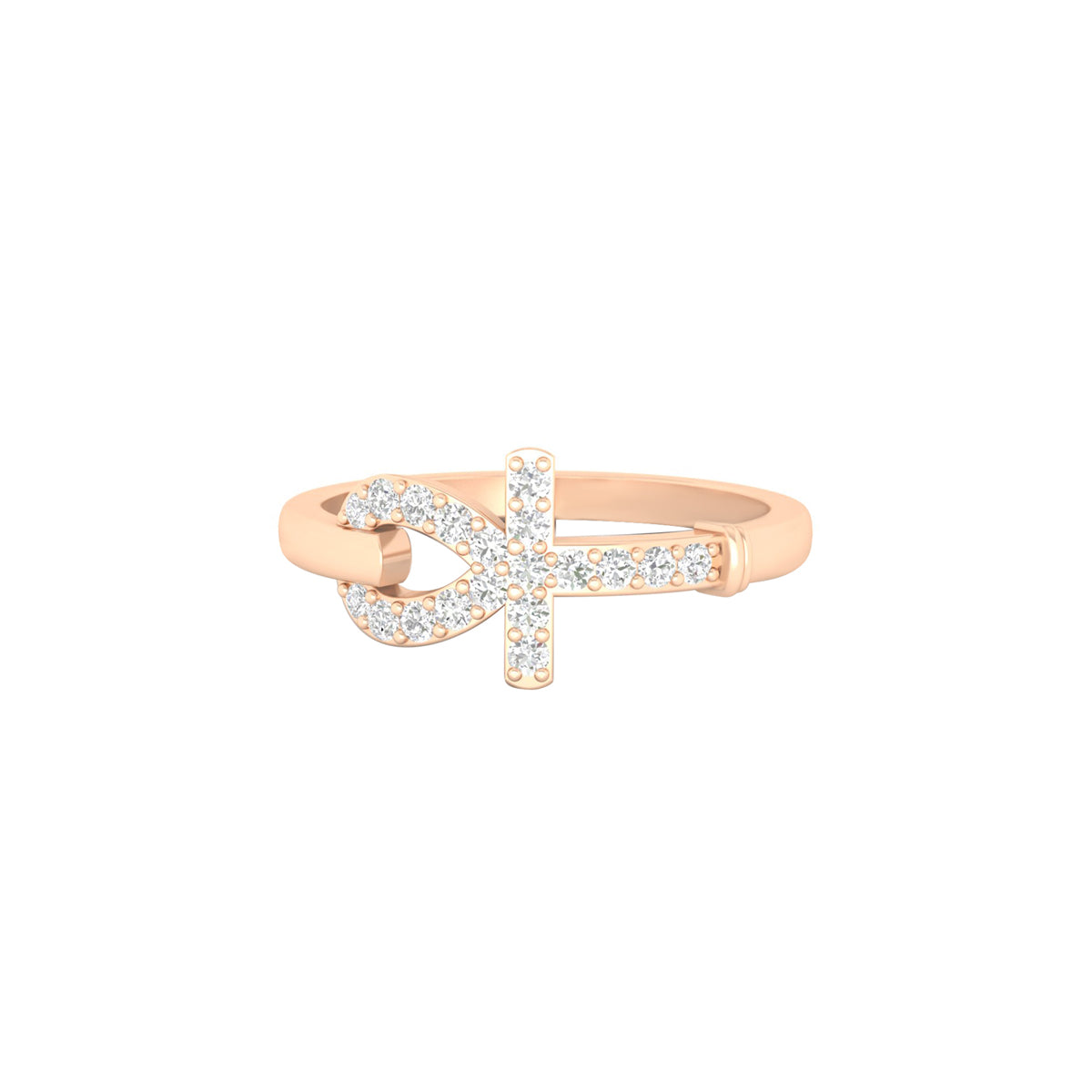 18KT Rose Gold with White Diamond Ring 0.23ct