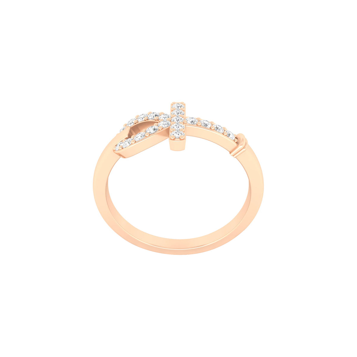 18KT Rose Gold with White Diamond Ring 0.23ct