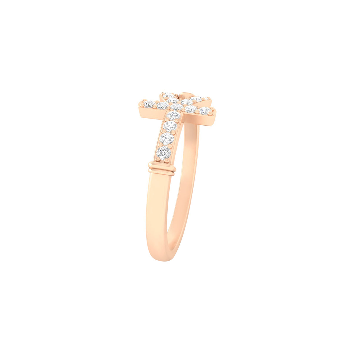 18KT Rose Gold with White Diamond Ring 0.23ct