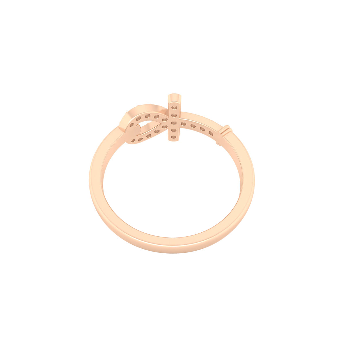 18KT Rose Gold with White Diamond Ring 0.23ct