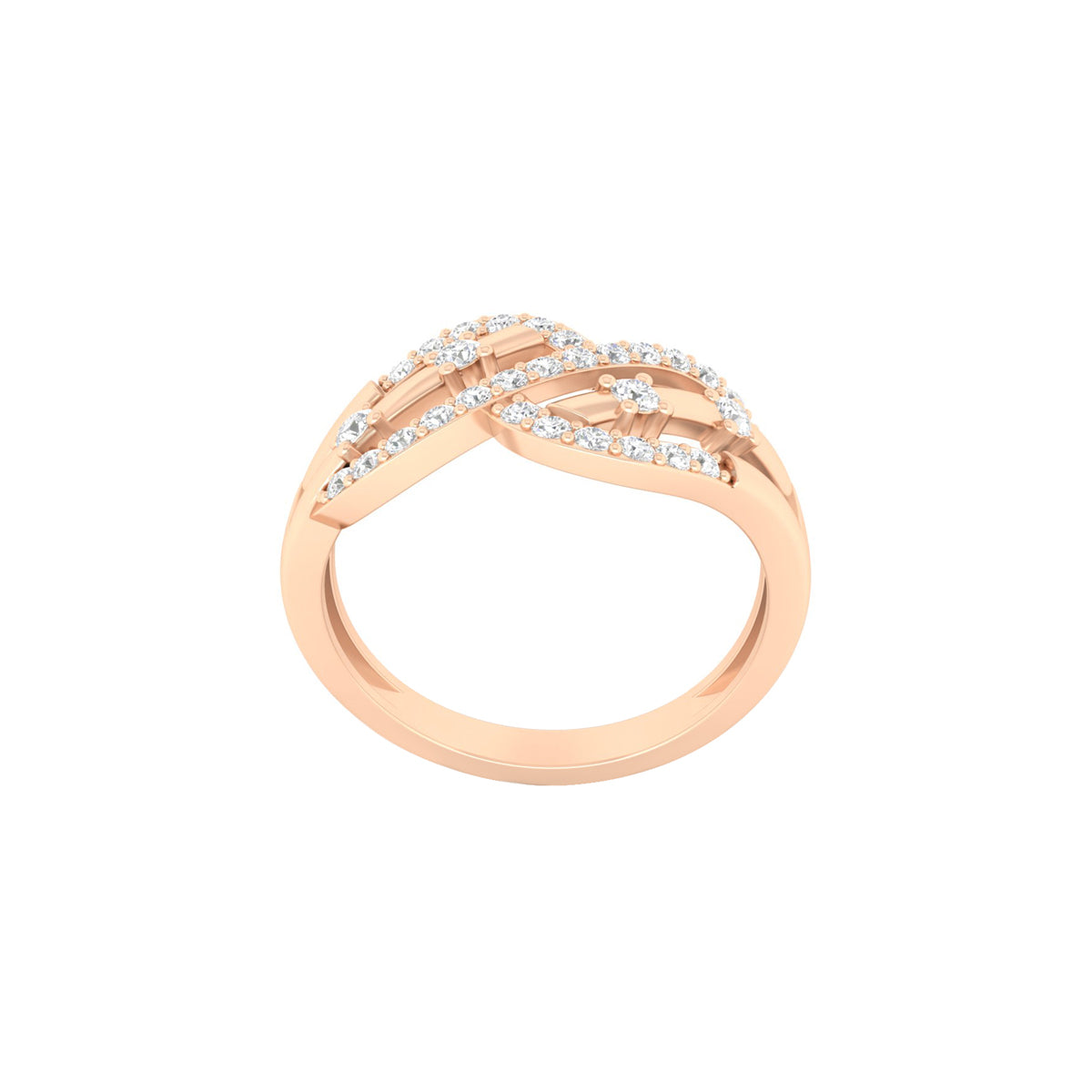 18KT Rose Gold with White Diamond Ring 0.34ct