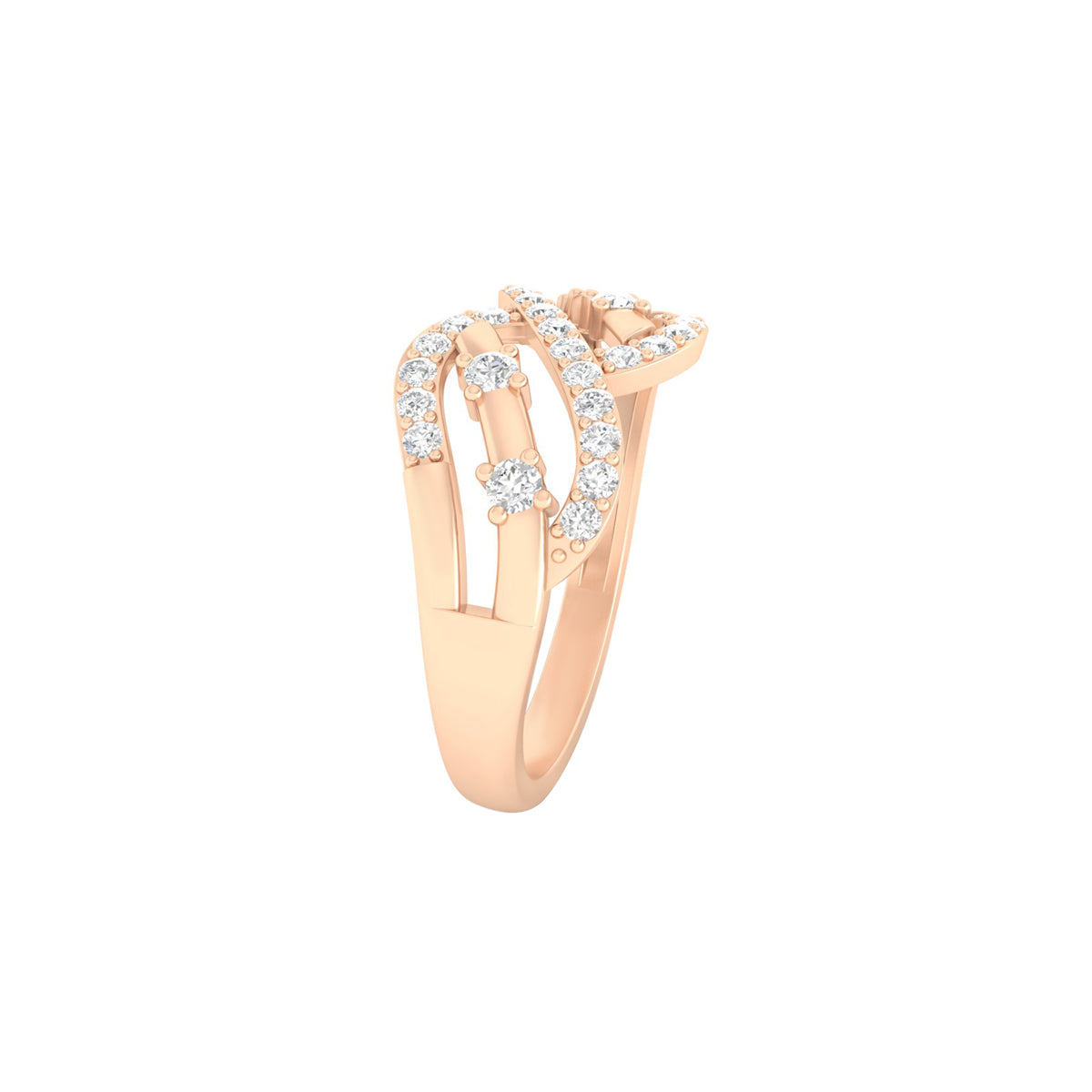 18KT Rose Gold with White Diamond Ring 0.34ct