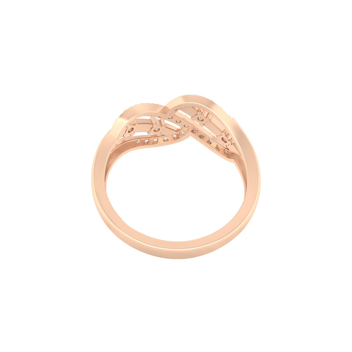 18KT Rose Gold with White Diamond Ring 0.34ct