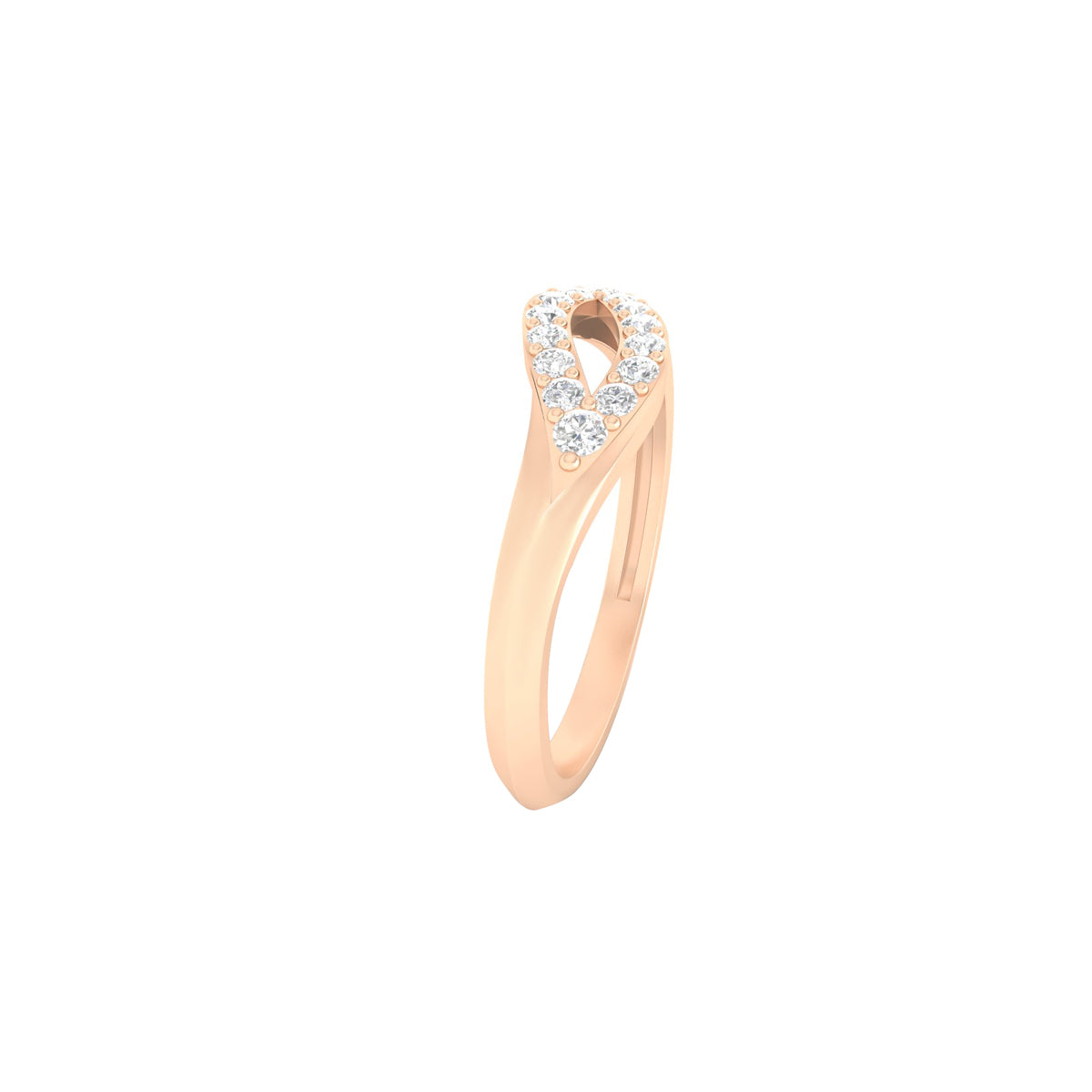 18KT Rose Gold with White Diamond Ring 0.19ct