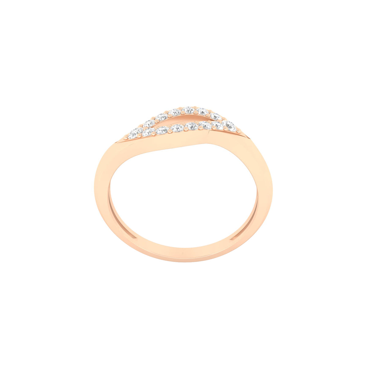 18KT Rose Gold with White Diamond Ring 0.19ct