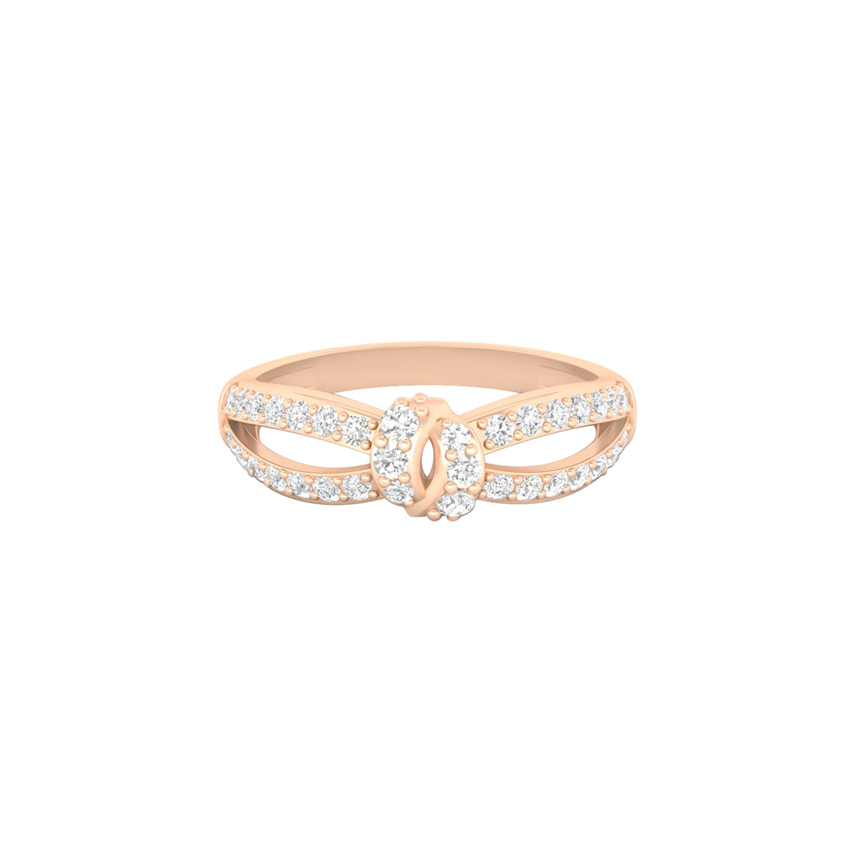 18KT Rose Gold with White Diamond Ring 0.44ct