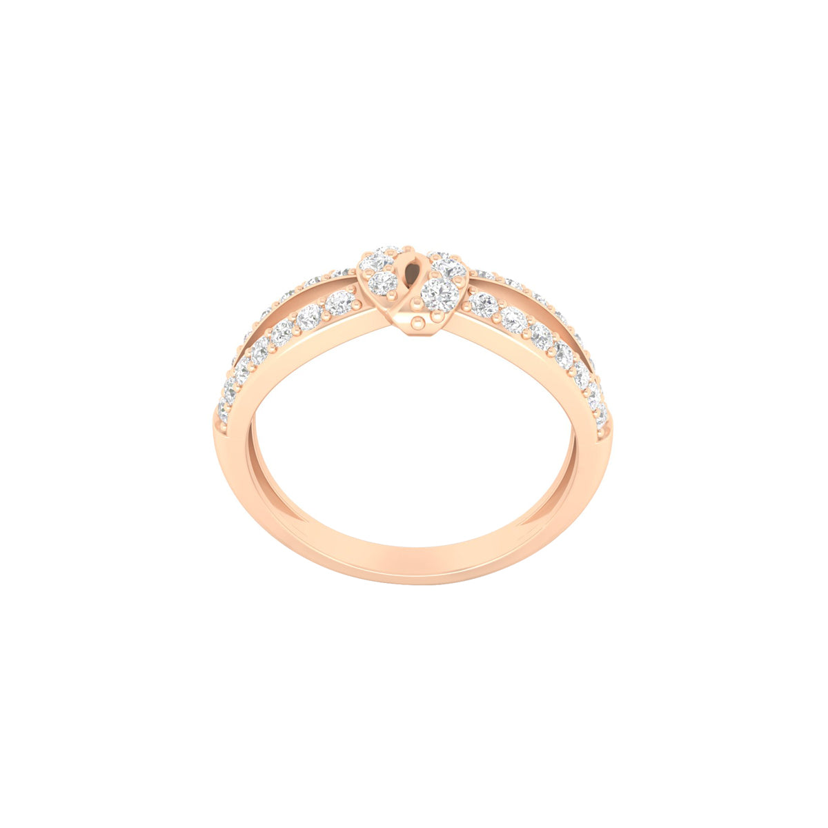 18KT Rose Gold with White Diamond Ring 0.44ct