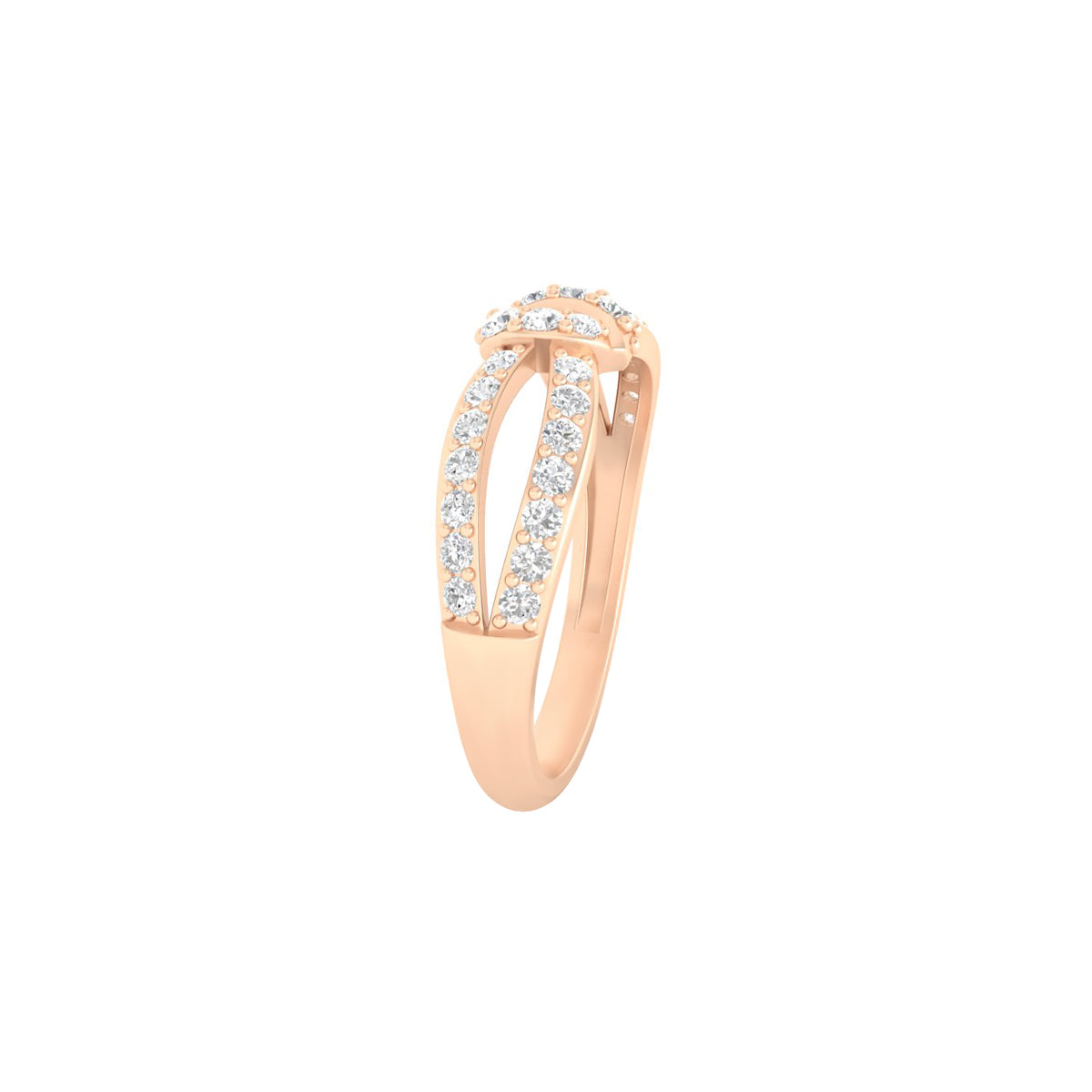 18KT Rose Gold with White Diamond Ring 0.44ct