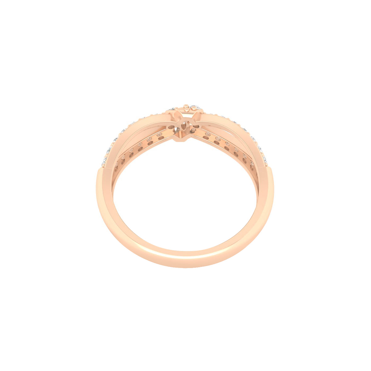 18KT Rose Gold with White Diamond Ring 0.44ct