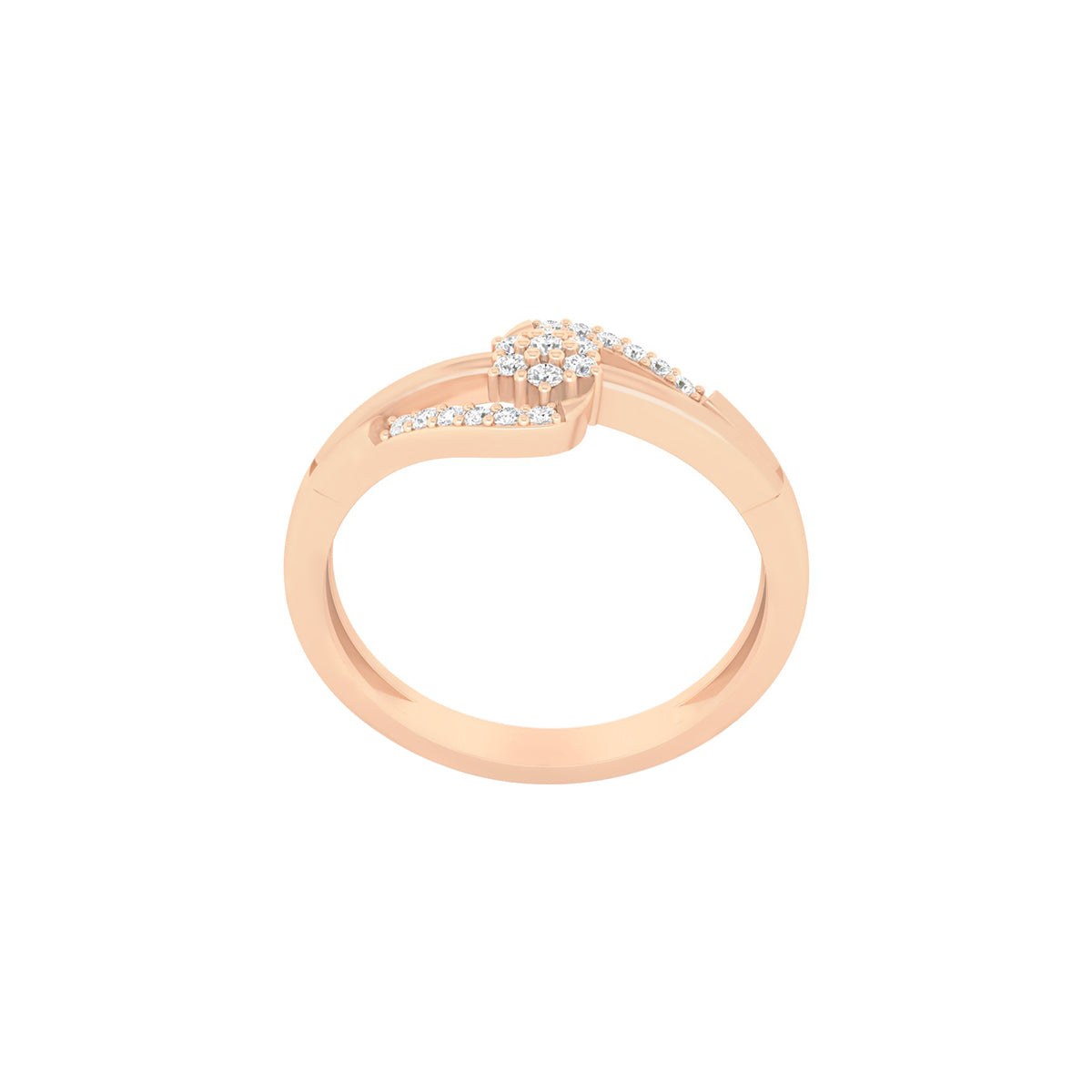 18KT Rose Gold with White Diamond Ring 0.12ct