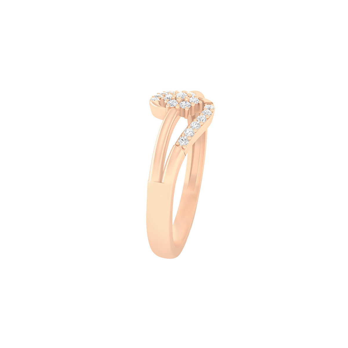 18KT Rose Gold with White Diamond Ring 0.12ct
