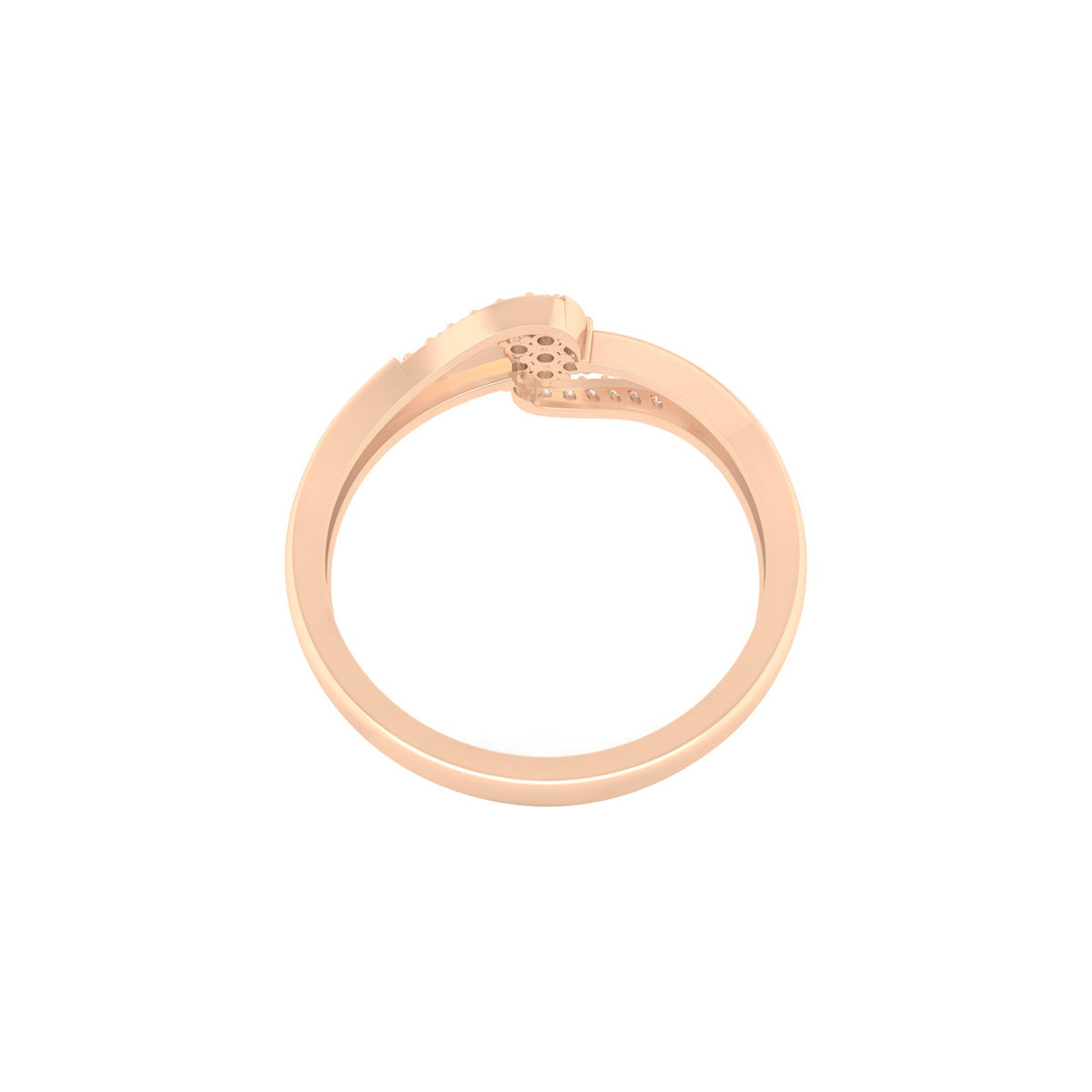 18KT Rose Gold with White Diamond Ring 0.12ct